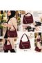 Dazzling Women's 4-Piece Luxury Bag Set |   Stylish, Shiny, and Soft Leather Look |   Multi-Compartment Wide Shoulder Bag, Crossbody Bag, Handbag, and Wallet – 4 Styles in One Set! - 8