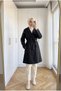 Women's Classic Collar Long Trench Coat with Cufflinks - 4