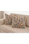 African Woman Patterned Ethnic Duck Fabric Decorative Throw Pillow Cover with Tassels - Dowry Set of 2