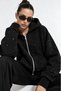 Three-Threaded, Long-Sleeved, Zippered, Hooded, Stone Detailed Sweatshirt - 3