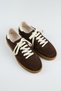 Sunny Men's Genuine Leather Lace-Up Brown-Ecru Sneakers - 3
