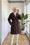 Women's Classic Collar Long Trench Coat with Cufflinks - 2