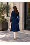 Women's Denim Dress Long Sleeves with Buttons (Wiht Belt) - 3