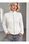 Women's Hair Braided High Collar Knitwear Cardigan - Reversible Zippered Knit Jacket 8775 - 3