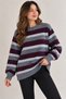 Women's Striped Knitwear Sweater with Stripe Detail - 2