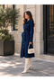 Women's Denim Dress Long Sleeves with Buttons (Wiht Belt) - 4