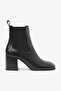 Hera Black Leather Women's Heeled Boots