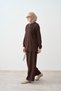 Women's Grass Green Detailed Zippered Adjustable Waist Tencel Suit Brown - 4
