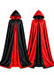 Red Hooded 160 cm Cloak Double Sided Witch Cape Halloween Costume Cloak Adult