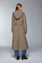 Hooded Belted Detailed Coat Taba Coat 13925 - 4