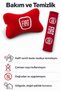 Fiat Embroidered Red Fleece Car Neck Pillow and Seat Belt Pad Set of 4 – 2 Pillows + 2 Pads - 7