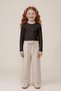 Black Girls' Long Sleeve Plain Buzi Blouse - 2