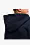 Boy's Navy Blue Zippered Hooded Sweatshirt Printed Pocket Casual Top 12299632 - 4