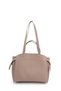 Leather Sole Women's Shoulder Bag with Makeup Bag and Side Belt Detail