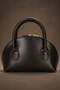 Oval Shape Women's Handbag with Belt Detail - 4