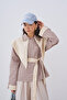 Women's Plaid Detailed Waist-Tie Lined Jacket Mink - 2