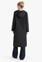 Women's Hooded Snap Fastener Quilted Long Coat - 4