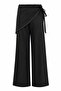 Straight-Cut Linen Trousers with Side Scarf Detail - 5