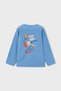 Boy's 3-9 Years Old Back Printed Thin Long Sleeve T-Shirt Blue - 4