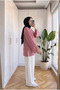 Women's Striped Wide Sleeve Relaxed Fit Tunic 65 cm - 5