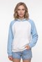 Women's raglan sleeve sweatshirt blue white - 2