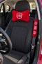 Fiat Embroidered Red Fleece Car Neck Pillow and Seat Belt Pad Set of 4 – 2 Pillows + 2 Pads - 8