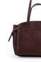 Leather Sole Women's Shoulder Bag with Makeup Bag and Side Belt Detail - 3