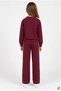 Burgundy Girls' Wide-Leg Sweatpants Set with Embroidered Side Details 24974 - 4
