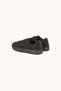 Men's Suede Leather Logo Embroidered Lace-Up Sneakers with Flat and Comfortable Sole in Brown - 4