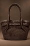 Suede Women's Shoulder and Hand Bag with Belt Detail - 4