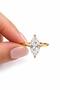 Solitaire Marquise Adjustable Gold Ring - 2