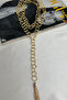 Double Row Ring Chain Tassel End Y Necklace (40cm) - 3