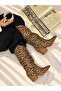 Terry Leopard Leather Black Sole Bellows Dallas Boots - 2