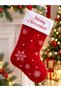 New Year's Stocking Christmas Boot Snowflake Patterned Red White 48 cm - 3