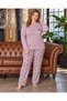 Modalove Women's Battal Report Interlock Fabric Winter Long Sleeve Pajama Set 6965 - 3