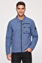 Men Brand Logo Long Sleeve Windbreaker Jacket, Slate Blue