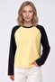 Women's raglan sleeve long sleeve interlock t-shirt yellow black