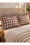 Iris 2 Pieces Cotton Large Gingham Brown Ruffle Pillowcase
