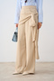 Women's Shawl Detailed Trousers Cream - 4
