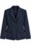 Navy Blue Polyviscon Blazer Jacket - 2Y9281