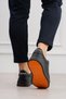 Apex Genuine Leather Men's Black Sneaker Thick Sole Lace-Up Casual Shoes - 4