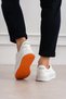 Apex Faux Leather Men's White Sneaker Thick Sole Lace-Up Casual Shoes - 4