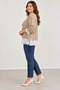 Plus Size Tulle Detailed Knitwear Cardigan Mink - 3