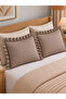 Iris 2 Pieces Linen Mini Gingham Pillowcase Brown