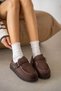 Delsa Adjustable Buckle Detailed Women's Slippers with Fur Inside - Brown Suede - 3