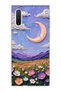 Samsung Galaxy Note 10 Compatible Crescent and Flower Field Printed Transparent Phone Case