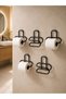 Glb-Stl41414 5 Pieces Wall Adhesive Toilet Paper Holder, Installation Without Drilling, Black Metal Toilet Paper Hanger - 5