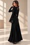 Women's Sandy Fabric Finger-Hole Long Sleeve Maxi Dress Cty-Çtn-9757 - 3