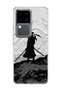 Vivo V30 5g Compatible Samurai Black and White Printed Transparent Phone Case