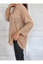 Women's Long Sleeve Court Collar Front Buttoned Sequin Embroidered Pocket Detailed Casual Viscose Blouse - 2